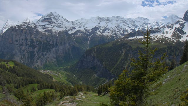 Above a Swiss Mountain Village, Bernese Oberland, Switzerland