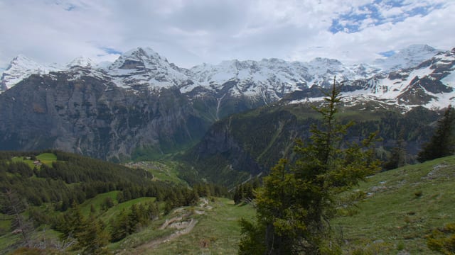 Above a Swiss Mountain Village, Bernese Oberland, Switzerland
