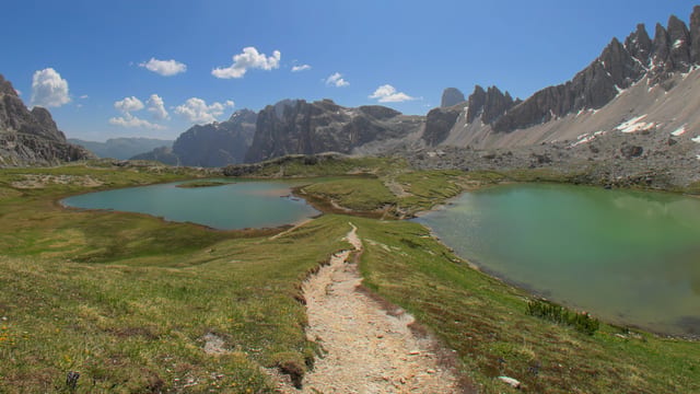 Alpine Twin Lakes, Dolomites, Italy