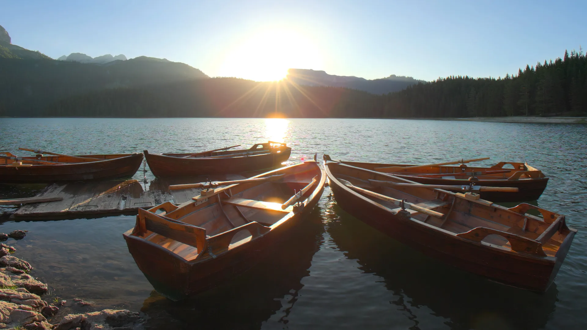 Boats of Black Lake, Durmitor, Montenegro