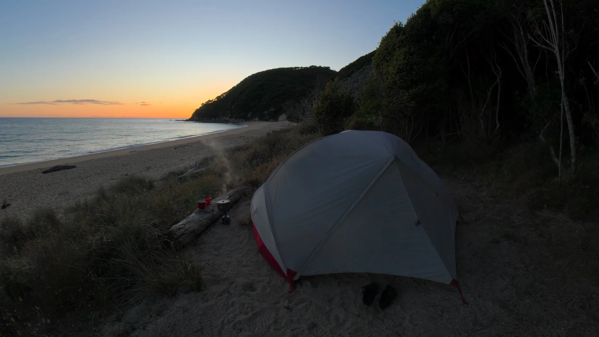 Camping on the Beach, New Zealand