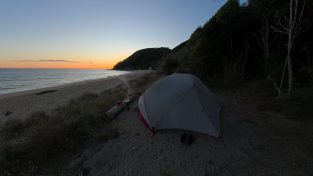 Camping on the Beach, New Zealand