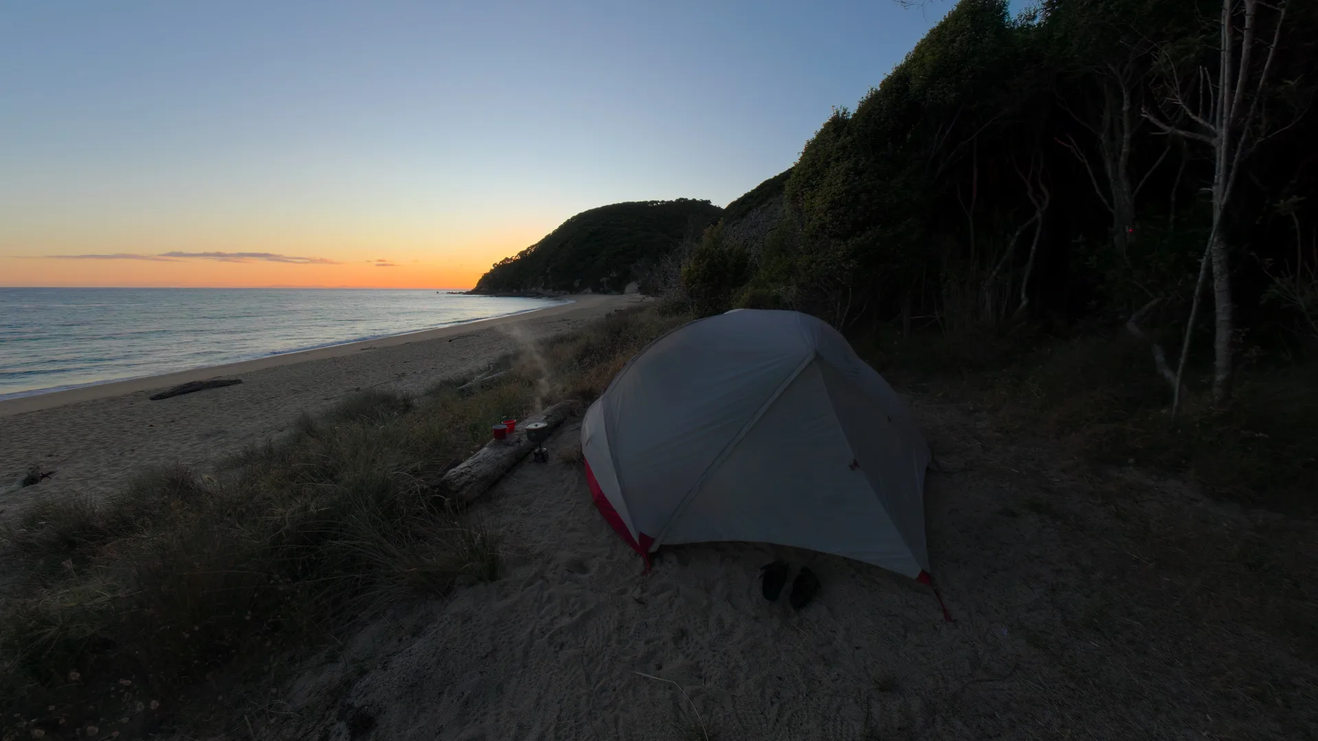 Camping on the Beach, New Zealand