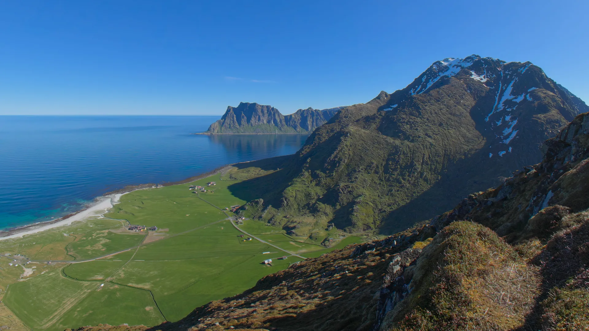High Above the Arctic Shore, Lofoten, Norway