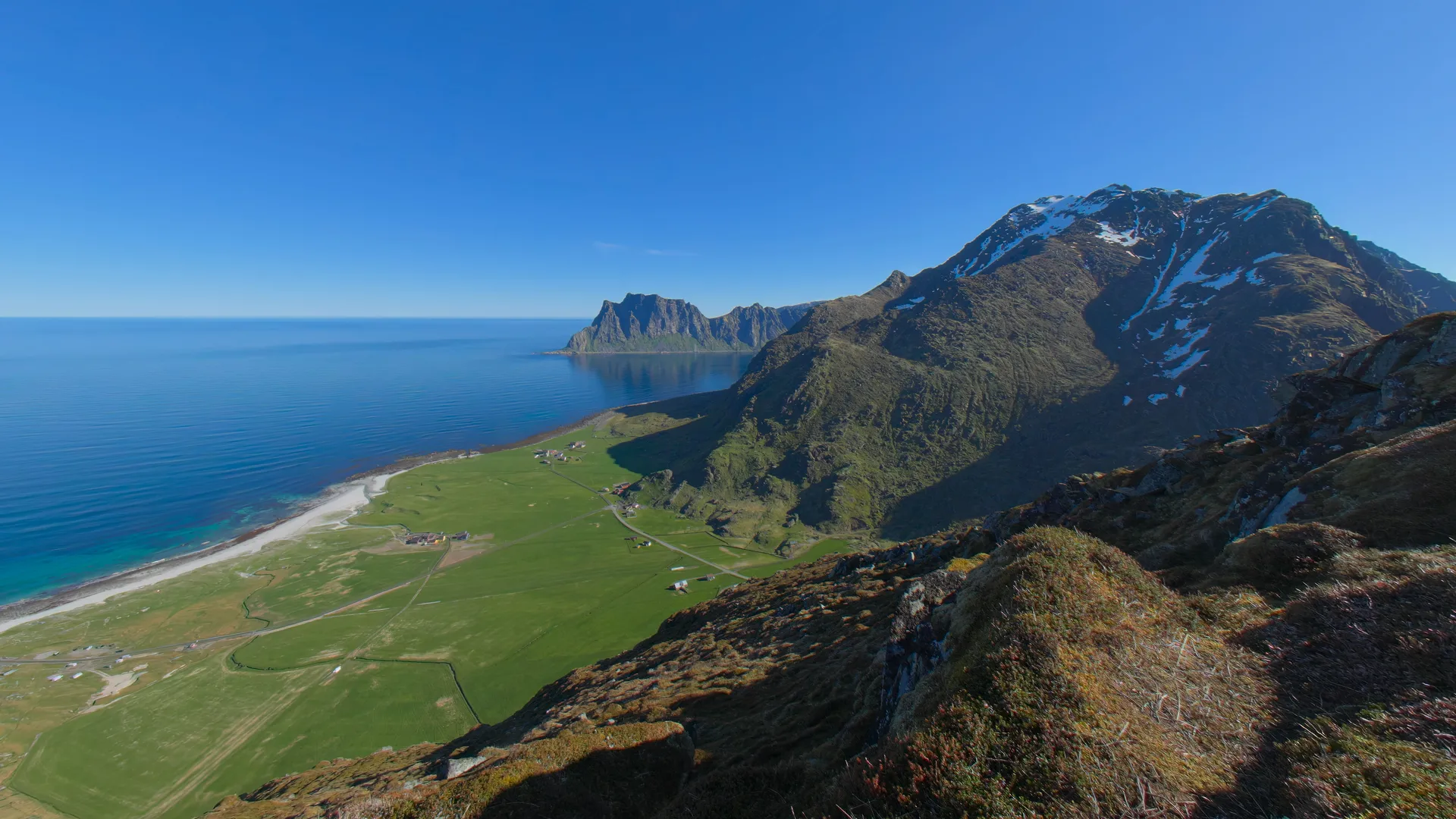 High Above the Arctic Shore, Lofoten, Norway