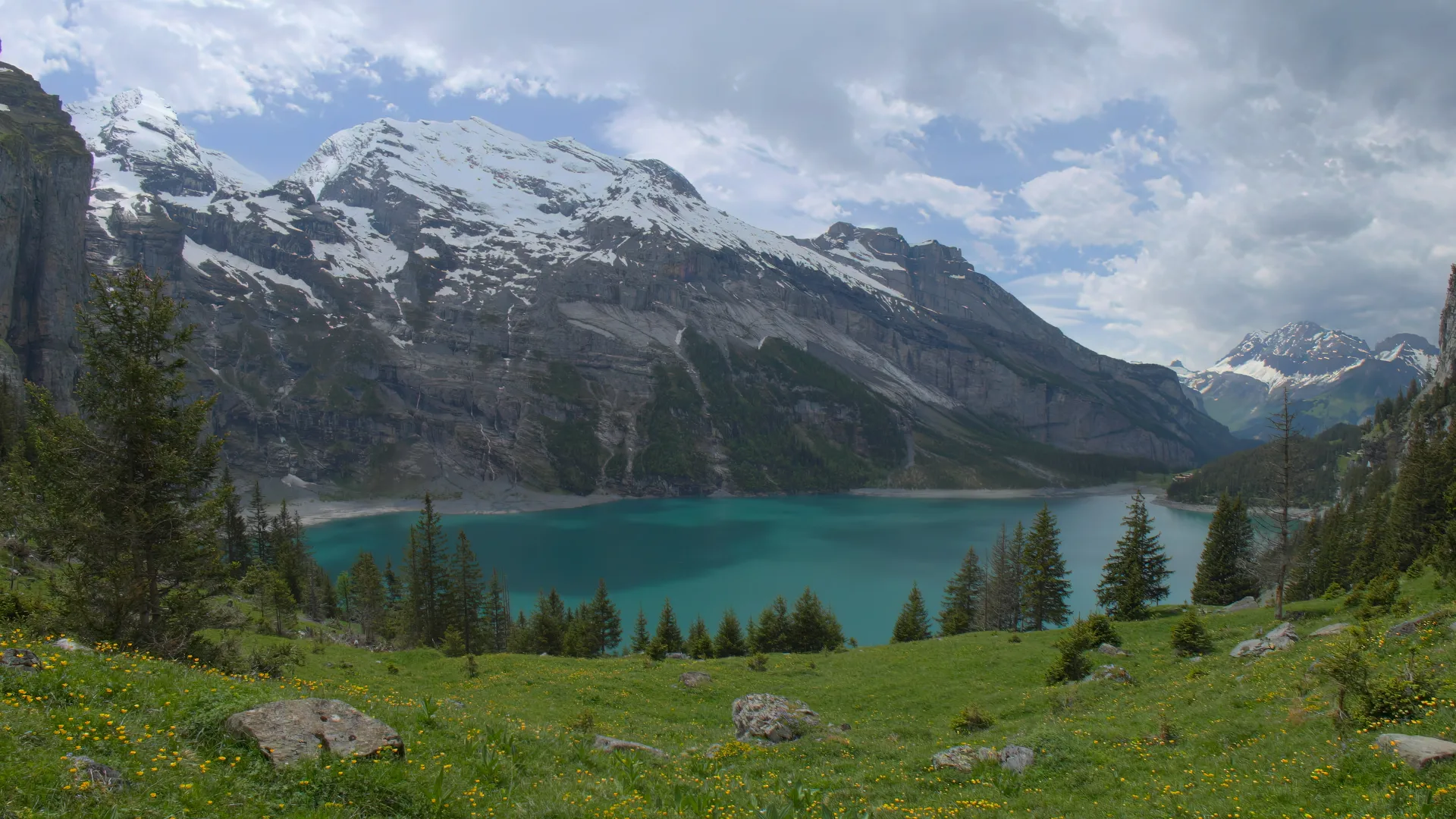 Oeschinen Lake Meadow, Bernese Oberland, Switzerland