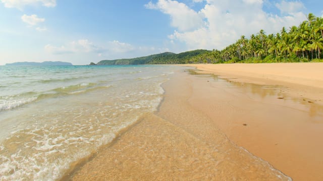 Palm Tree Beach Walk, El Nido, Palawan, Philippines