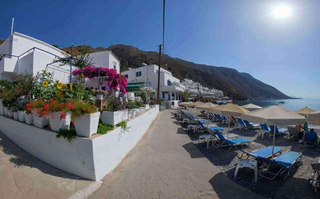 Seaside Village to Clifftop Chapel, Crete, Greece