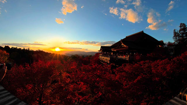 Sunset Over Kyoto Temple, Kyoto, Japan