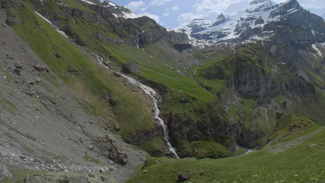 Waterfall Beneath the Peaks, Bernese Oberland, Switzerland