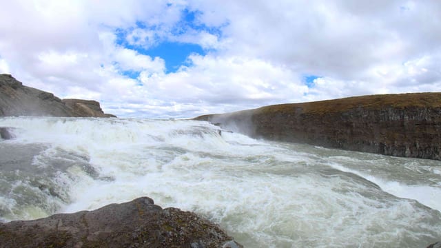 Waterfall Carved by Ice and Time, Golden Circle, Iceland
